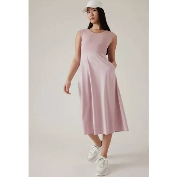 Athleta Dresses & Skirts - Athleta Ryder Dress Smoked Mauve Summer Athleisure Size Large NEW with Tags!